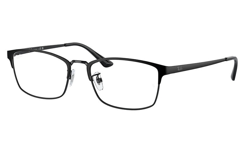 Ray-Ban ブラック メガネ 専用ケース付き　ハーフリム　チタン RX8746D 1074 55 レイバン Ray-Ban チタン スクエア アジアン