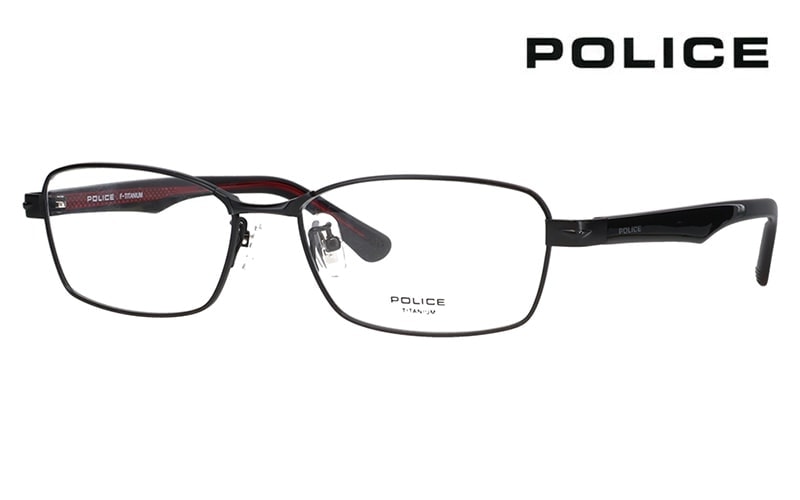VPLN70J 0531 55 ポリス POLICE メガネ メタル スクエア メンズ チタン