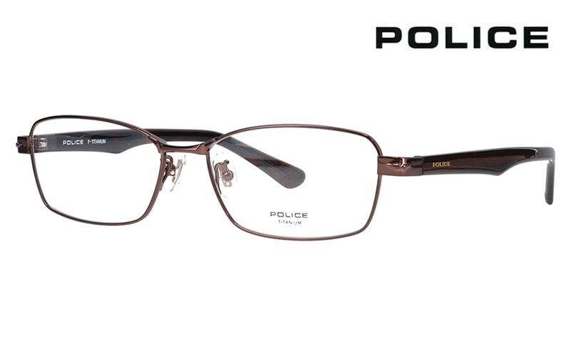 VPLN70J 0K05 55 ポリス POLICE メガネ メタル スクエア メンズ チタン
