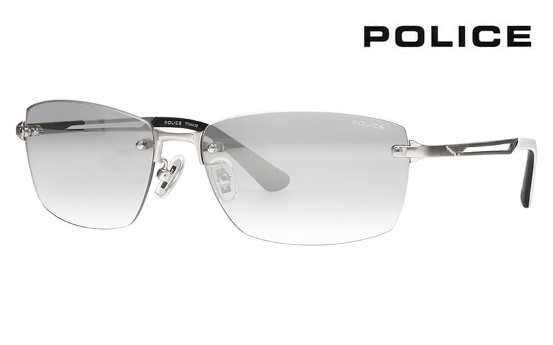 SPLG39J 581X 60 ポリス POLICE  サングラス 復刻別注モデル WIND ウィンド ツーポイント フチなし メンズ スクエア チタニウム ミラー