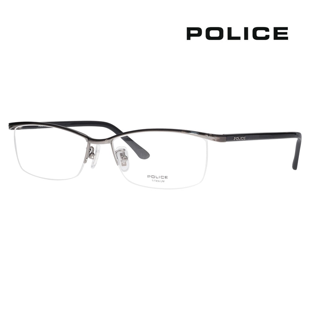 VPLN69J 0568 56 ポリス POLICE 2024年モデル スクエア メンズ チタン