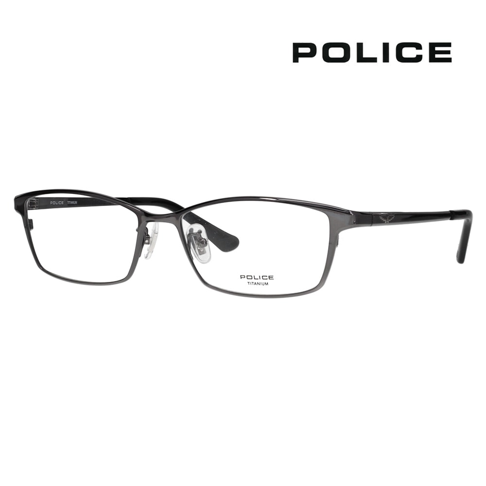 VPLR35J 0S1D 54 POLICE メンズ スクエア チタン シートメタル