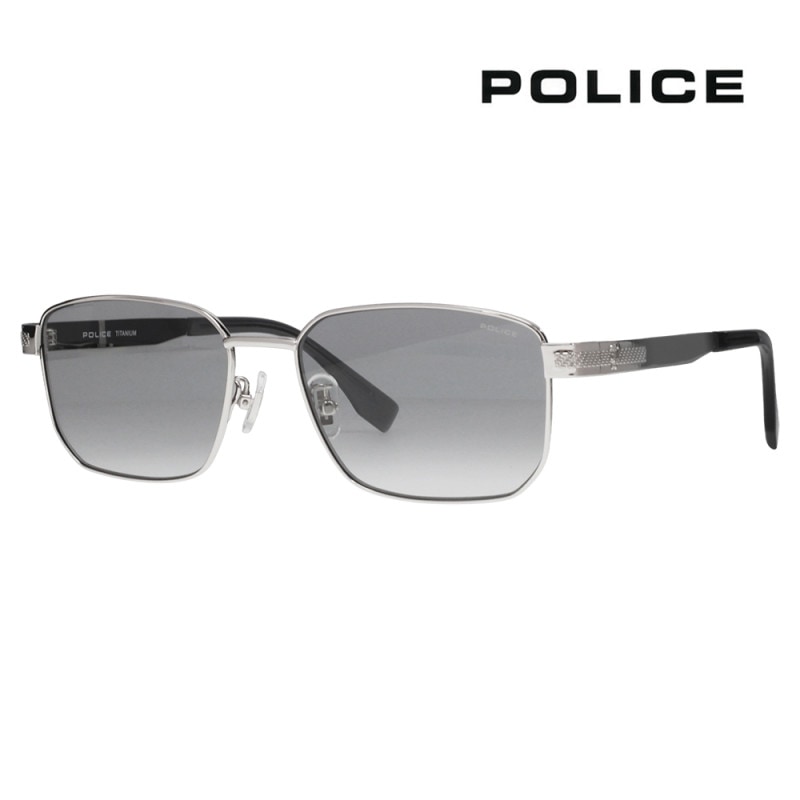SPLT66J 0583 57 ポリス POLICE サングラス スクエア チタン チタニウム メンズ