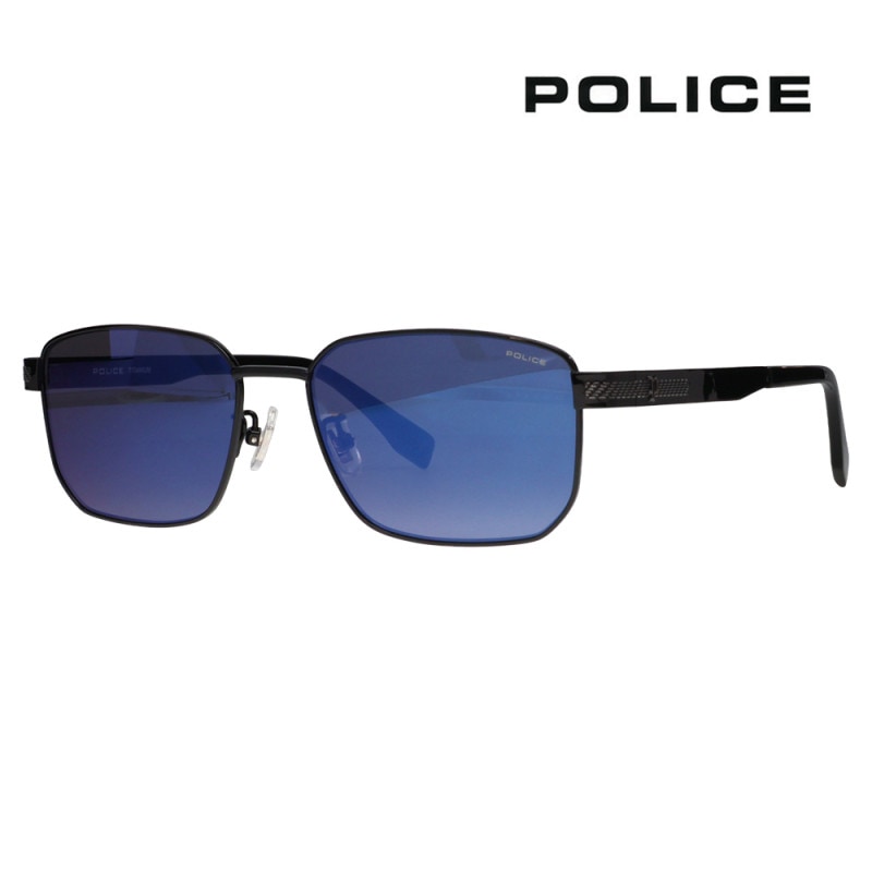 SPLT66J 530B 57 ポリス POLICE サングラス スクエア チタン チタニウム メンズ ミラーレンズ