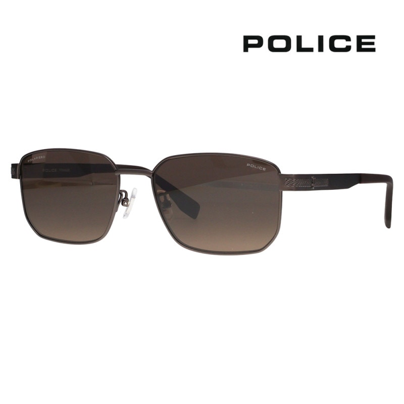 SPLT66J 627P 57 ポリス POLICE サングラス スクエア チタン チタニウム メンズ 偏光