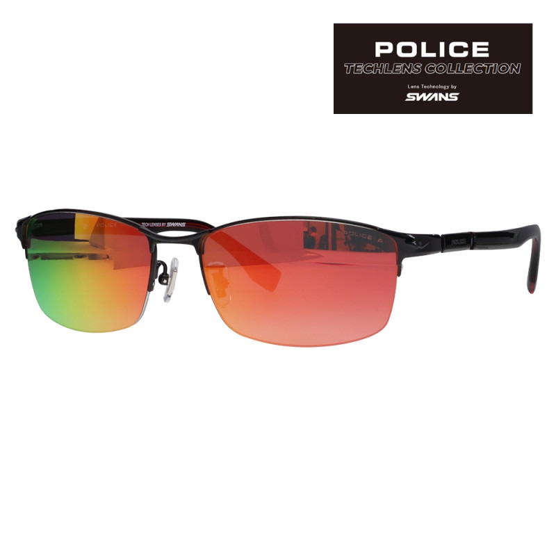 SPLT76J 530P 58 ポリス POLICE×SWANS サングラス RIDER Tech Lenses Collection ジャパンモデル スクエア チタン チタニウム メンズ アウトドア 偏光 MITレンズ