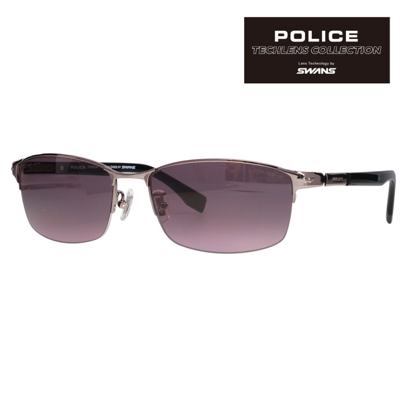 SPLT76J 568P 58 ポリス POLICE×SWANS サングラス RIDER Tech Lenses Collection ジャパンモデル スクエア チタン チタニウム メンズ アウトドア 偏光 ULTRAレンズ