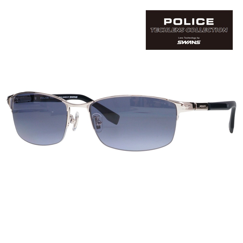 SPLT76J 579P 58 ポリス POLICE×SWANS サングラス RIDER Tech Lenses Collection ジャパンモデル スクエア チタン チタニウム メンズ アウトドア 偏光 ULTRAレンズ