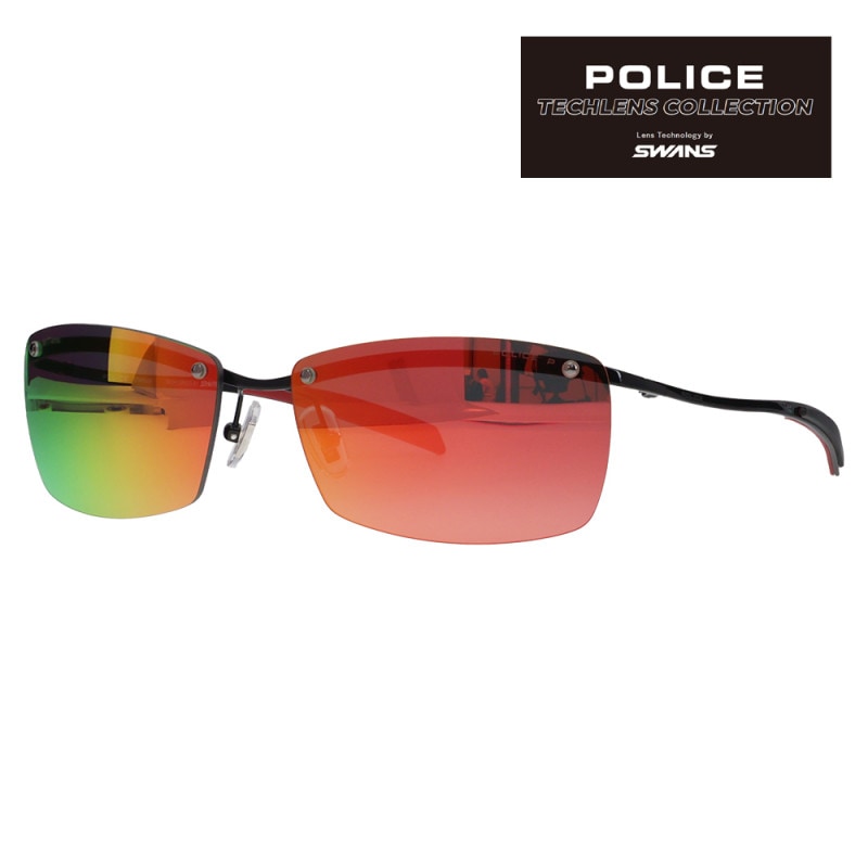 SPLT77J 530P 60 ポリス POLICE×SWANS サングラス RIDER Tech Lenses Collection ジャパンモデル スクエア チタン チタニウム メンズ アウトドア 偏光 MITレンズ