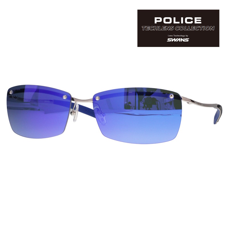 SPLT77J 579P 60 ポリス POLICE×SWANS サングラス RIDER Tech Lenses Collection ジャパンモデル スクエア チタン チタニウム メンズ アウトドア 偏光 MITレンズ