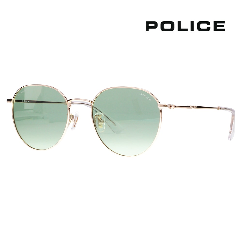 POLICE ポリス 偏光サングラス ライトカラー 新品 T73J-300P SPLT73J 300P 52 ポリス POLICE サングラス ラウンド メタル ライト