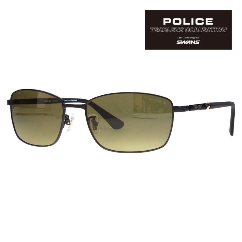 SPLT75J 531P 58 ポリス POLICE×SWANS サングラス RIDER Tech Lenses Collection ジャパンモデル スクエア チタン チタニウム メンズ アウトドア 偏光 ULTRAレンズ