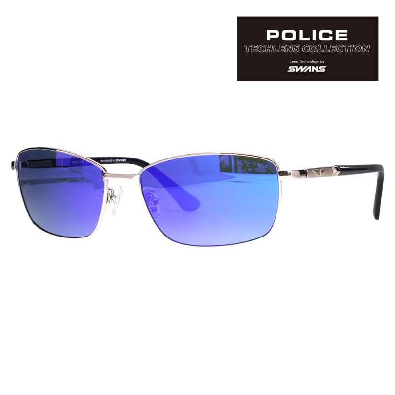 SPLT75J 583P 58 ポリス POLICE×SWANS サングラス RIDER Tech Lenses Collection ジャパンモデル スクエア チタン チタニウム メンズ アウトドア 偏光 MITレンズ