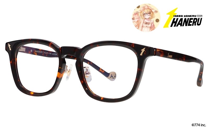 IHANERU（アイハネル）因幡はねる コラボメガネ KONAMONモデル デミブラウン