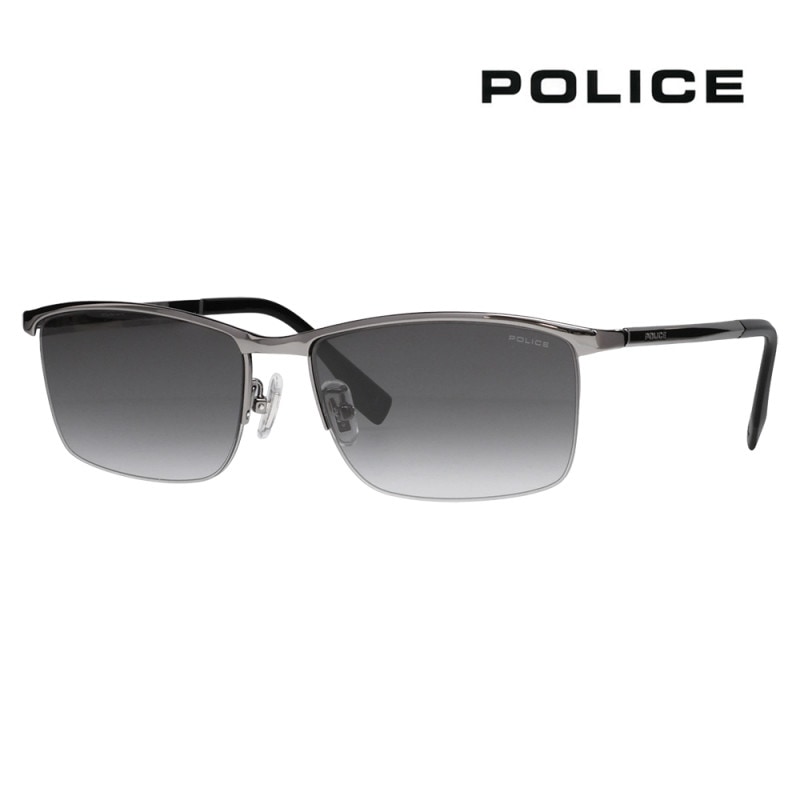 SPLT67J 0568 56 ポリス POLICE サングラス スクエア チタン チタニウム メンズ ブロー