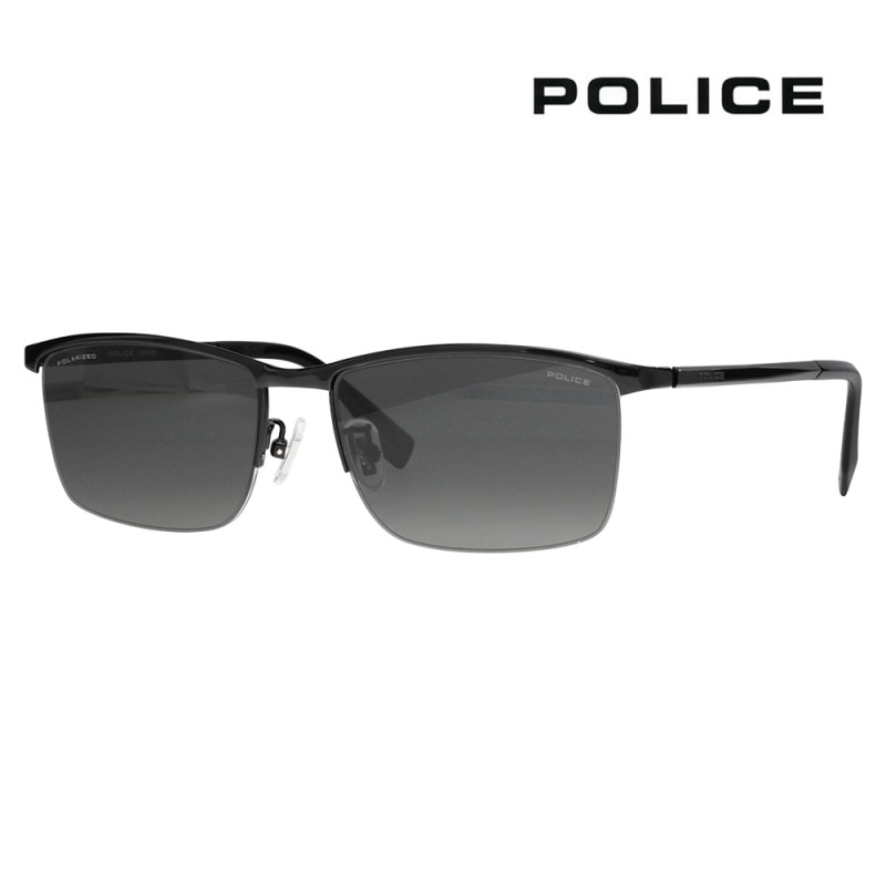 SPLT67J 530P 56 ポリス POLICE サングラス スクエア チタン チタニウム メンズ ブロー 偏光