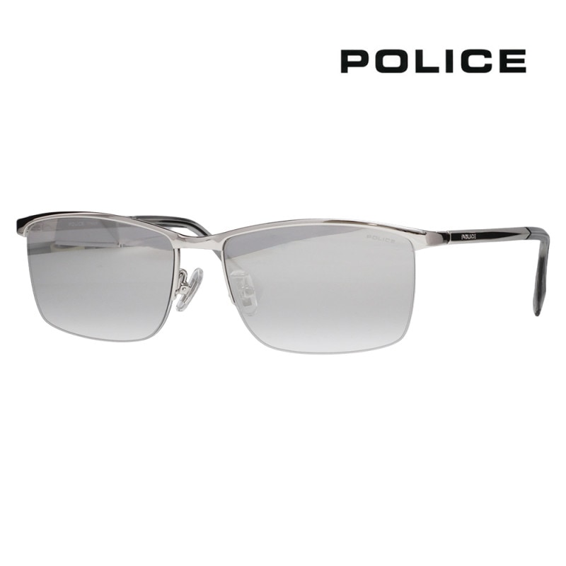 SPLT67J 583X 56 ポリス POLICE サングラス スクエア チタン チタニウム メンズ ブロー ミラーレンズ