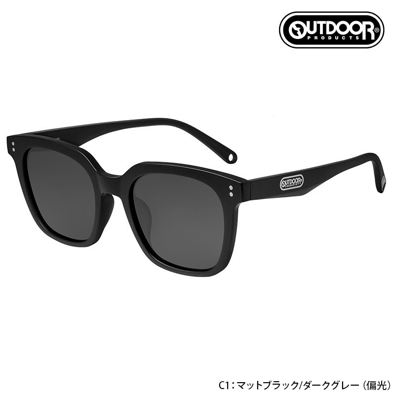 アウトドア プロダクツ OUTDOOR PRODUCTS 偏光サングラス OD09-0004 C1 ウェリントン ポラライズド オーバーサイズ 大きめ ビッグサイズ