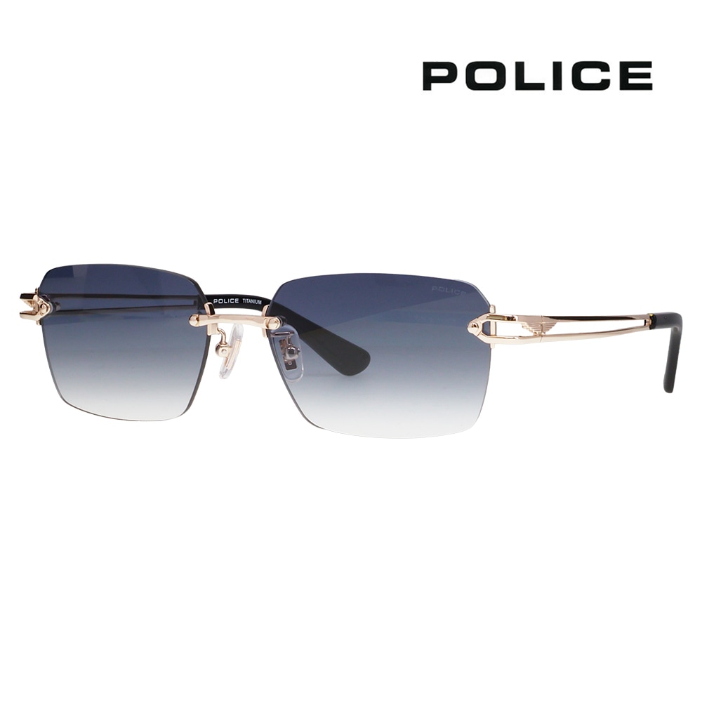 SPLT68J 0300 56 ポリス POLICE サングラス リムレス ツーポイント