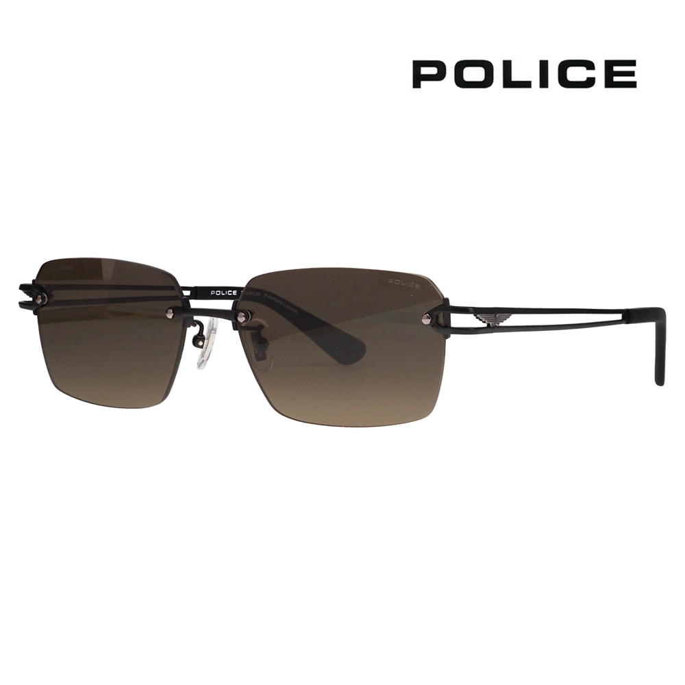 SPLT68J 531P 56 ポリス POLICE サングラス リムレス ツーポイント