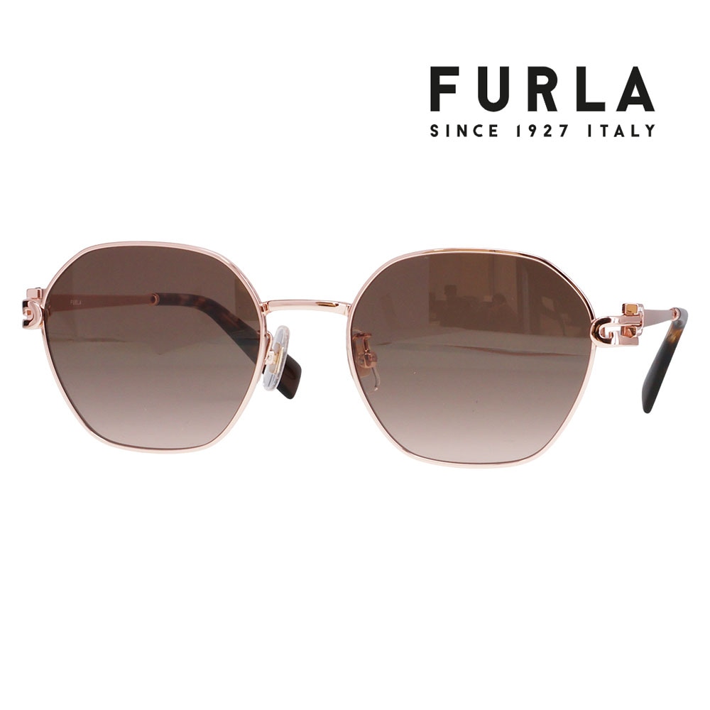SFUA47J 0AD2 52 FURLA フルラ サングラス 多角形 ヘキサゴン メタル
