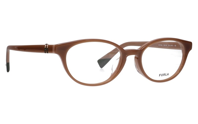 フルラメガネセット　VFU799J　072M　スケルトンブラウン　セル　レンズつき完成品　度付き　度なし　ダテメガネ　ＵＶカット　FURLA
