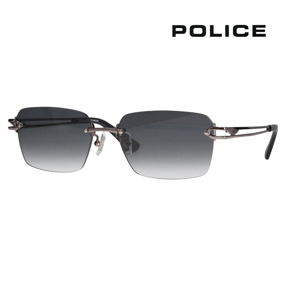 SPLT68J 0568 56 ポリス POLICE サングラス リムレス ツーポイント