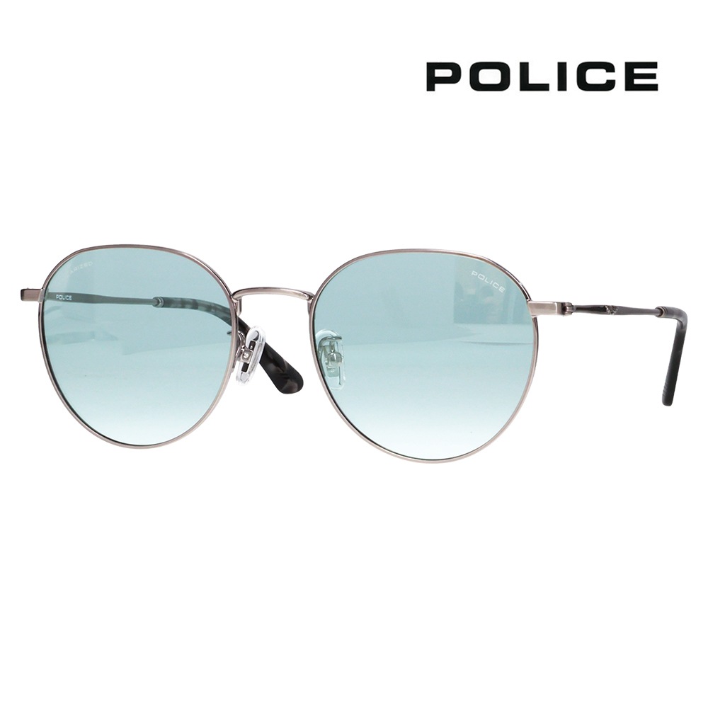 ☆【国内正規品・新品】POLICE　偏光サングラス　SPLT73J-S3MP SPLT73J S3MP 52 ポリス POLICE サングラス ラウンド メタル ライト