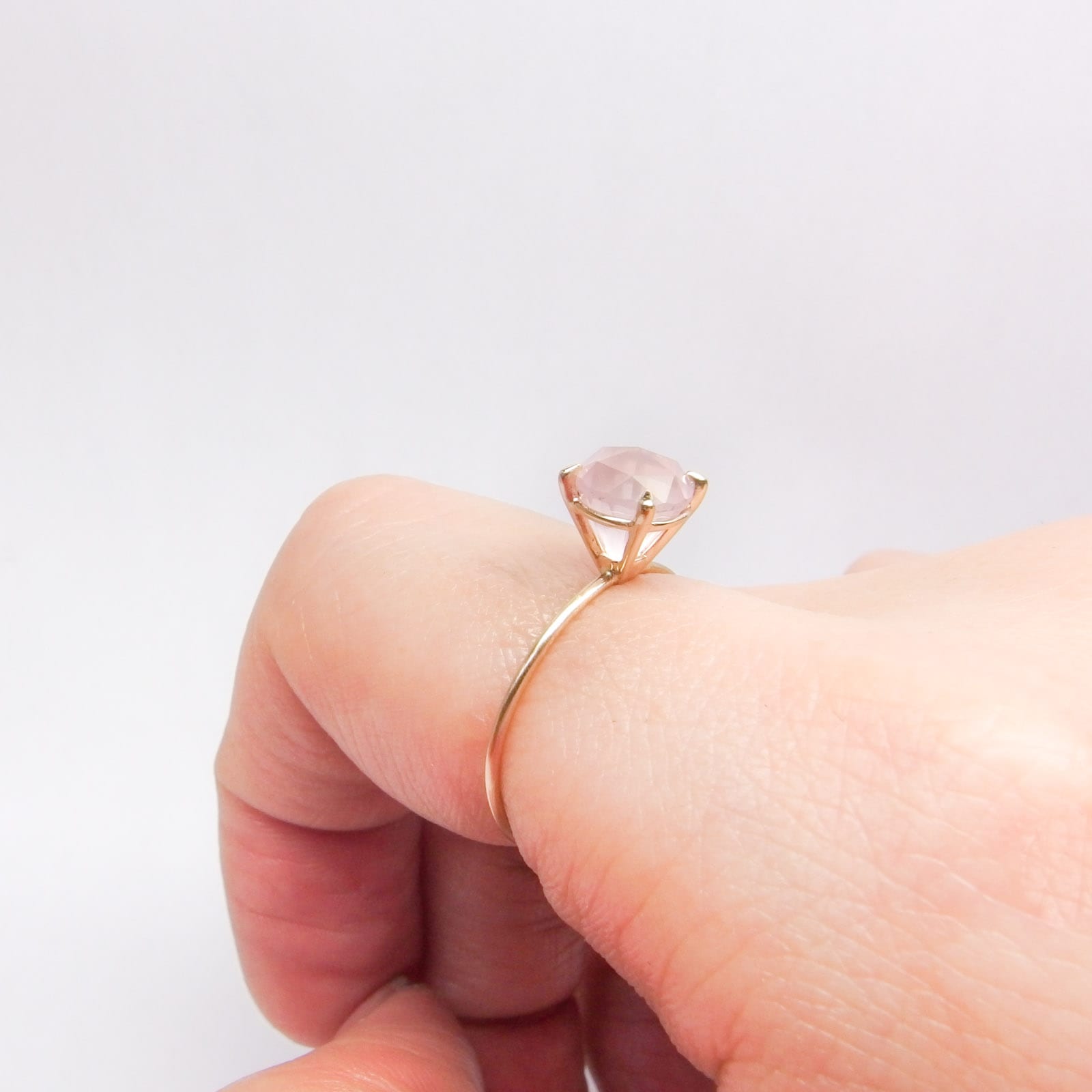 ローズクォーツリング (アーム：マット仕上)-me.ieオンラインショップ