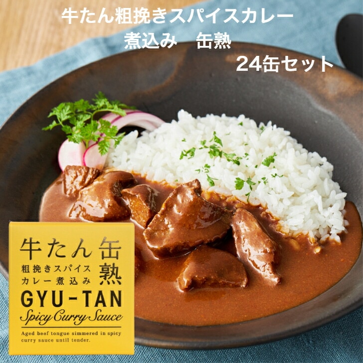 【送料無料】<br>牛たん粗挽きスパイスカレー煮込み（170ｇ）24缶セット
