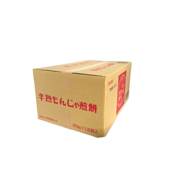 【送料無料】<br>半熟もんじゃ煎餅（80ｇ） 12袋セット