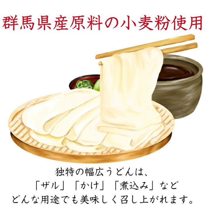 【送料無料】<br>1,000円ポッキリ<br>ひもかわうどん（300ｇ）2袋セット