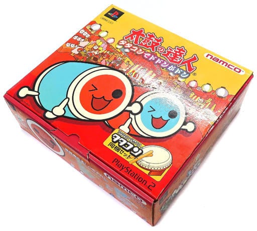 PS2 プレイステーション2 ソフト付き  箱付き タタコン コントローラー2個 太鼓の達人 タタコン同梱版(ソフト単品)/プレイステーション2(PS2