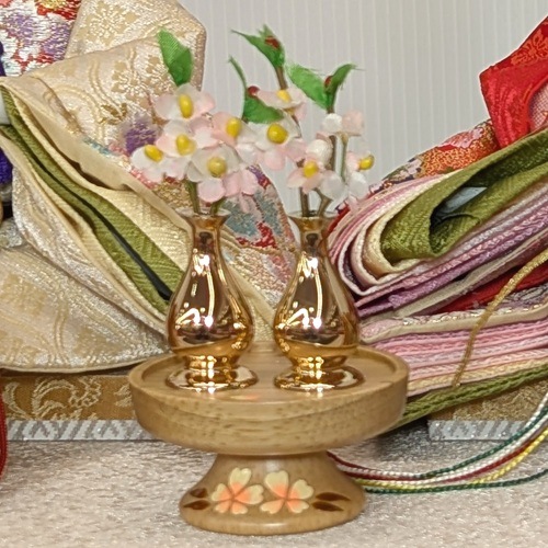 ケース入り雛人形　No.2-5木目BP