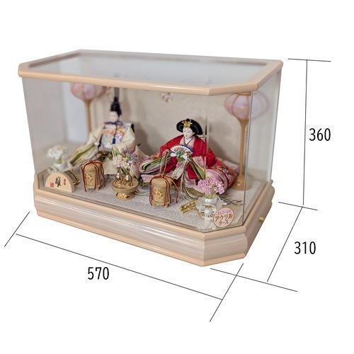 ケース入り雛人形　No.2-5木目BP