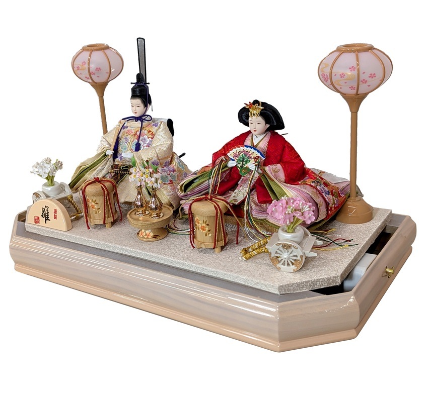 ケース入り雛人形　No.2-5木目BP