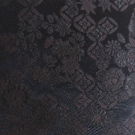 名前旗　両家家紋　七宝崩しに花丸　黒　135×400