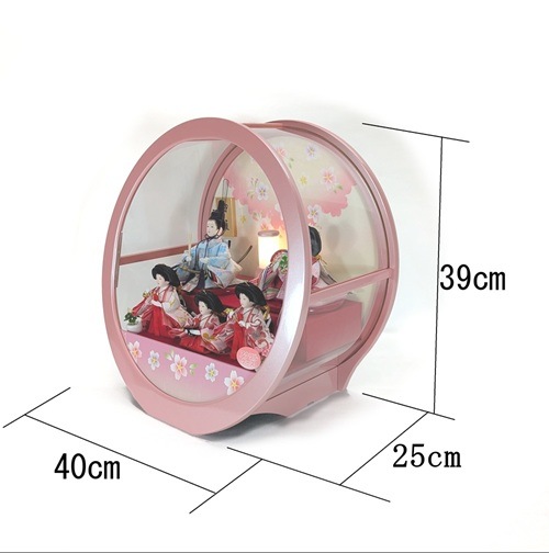 ケース入り雛人形　小芥子五人飾り　No.16 まどか