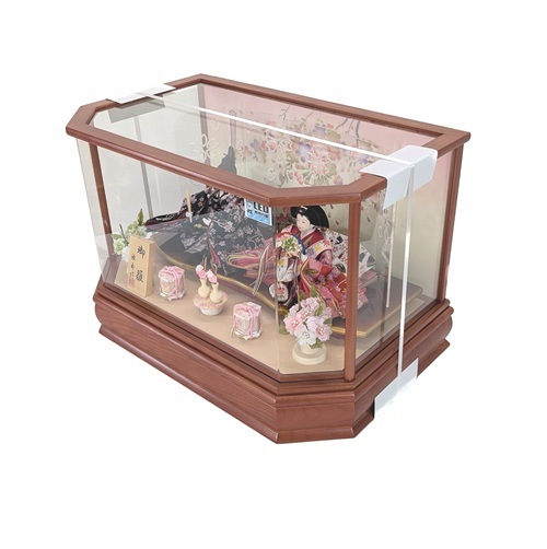 ケース入り雛人形　小三五親王飾りNo.9 LED屏風付　新美桜