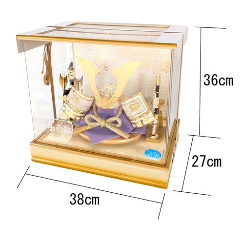 ケース入り 8号白金印伝　中鍬形兜飾り