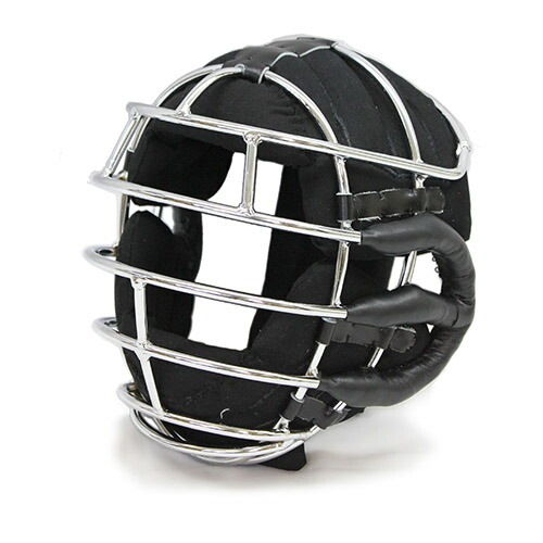 日拳 日本拳法防具 黒帆布日本拳法面8mm男子用 小～大寸 (日本拳法) N  