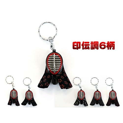 ストラップ 『ミニ面』キーホルダー (小桜黒/小桜赤/とんぼシルバー