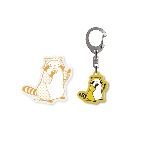 ラスカルクラシック 透明ステッカー＆アクリルキーホルダー もぐもぐ