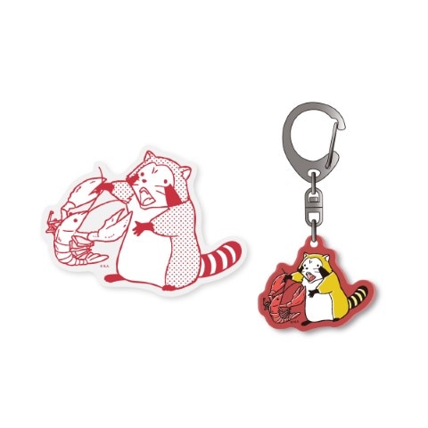 ラスカルクラシック 透明ステッカー＆アクリルキーホルダー ザリガニ