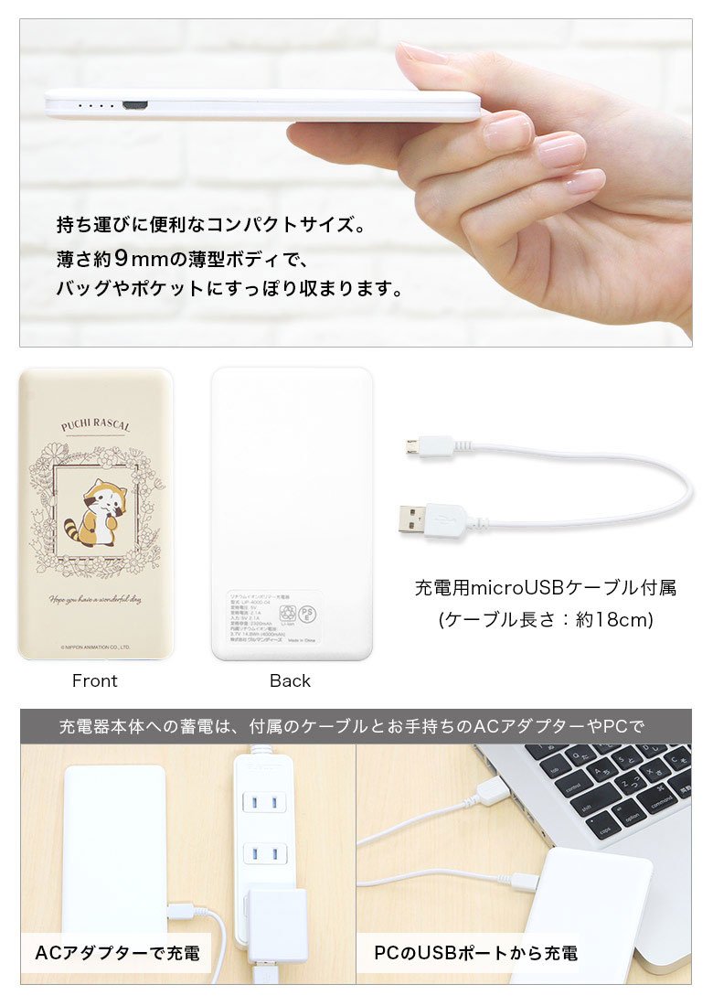 �ץ��饹���� �ܥ��˥��� 4000mAh USB���Ͻ��Ŵ� 2.1A