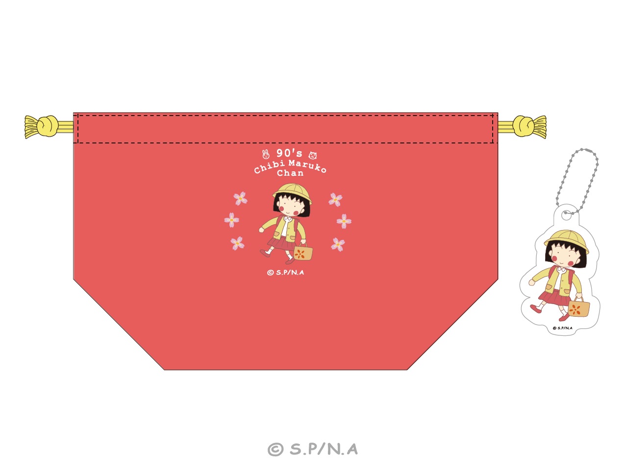 チャーム付きランチバッグ( 巾着) 90's ChibimMarukoChan 01 | 雑貨