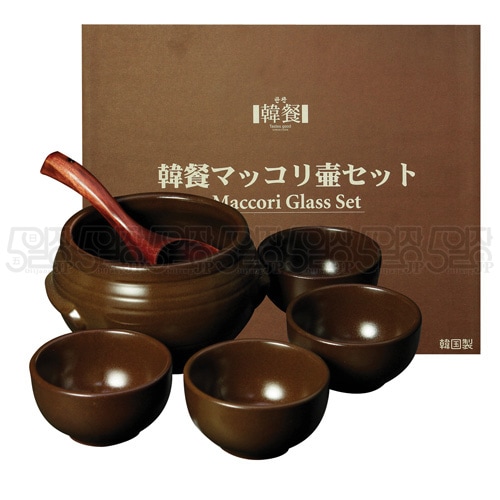 韓国 マッコリ かめセット (壷1個+杓子1個+杯4個)