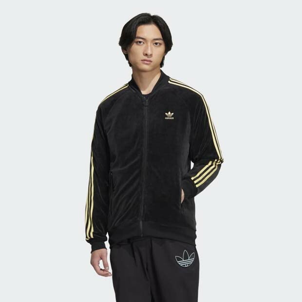 ベロア トラックジャケット ブラック｜アパレル,ジャージ・ジャケット