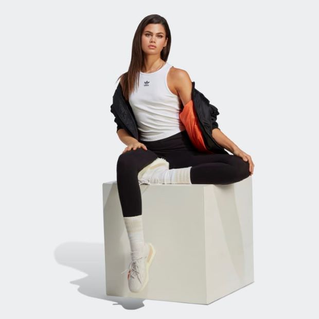 レディース ワイド リブ タンクトップ レディース アディカラー エッセンシャルズ リブ タンクトップ