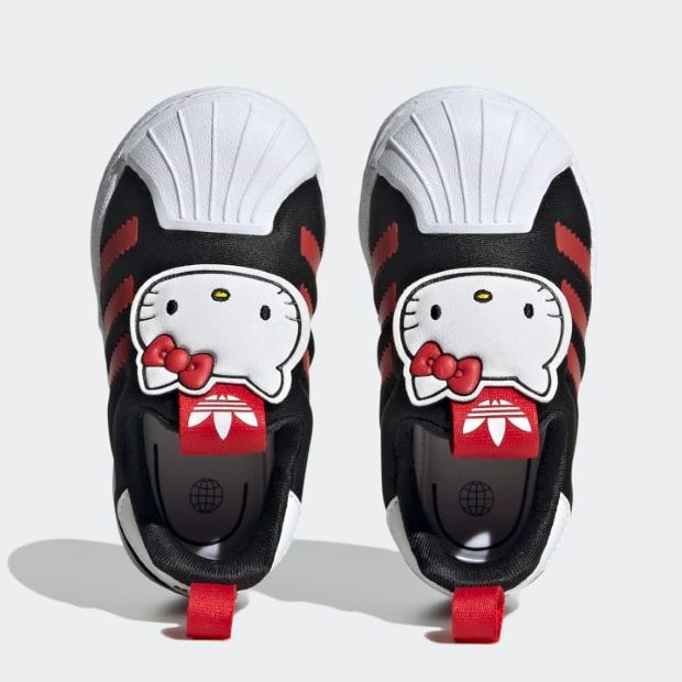 ジュニア キッズ  ADIDAS ORIGINALS × HELLO KITTY AND FRIENDS SST 360  mcz17　コアブラック×ビビッドレッド×フットウェアホワイト　